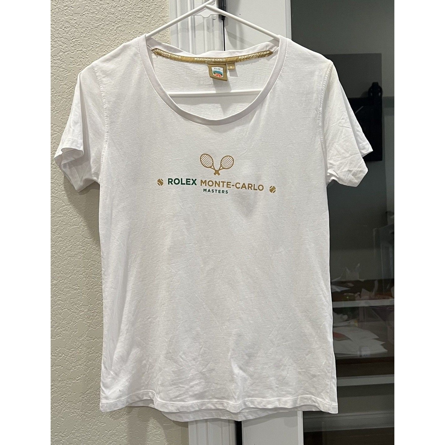 Rolex MonteCarlo Masters Womens Small Tennis T Shirt White Gold Green